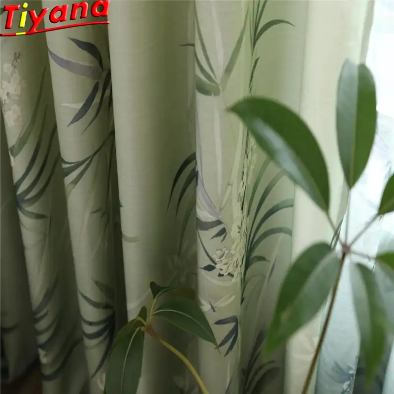 cortina de bambu gris semipersianas transparentes verdes ventanas modernas opacas sala de estar cortinas para dormitorio tratamiento de ventanas