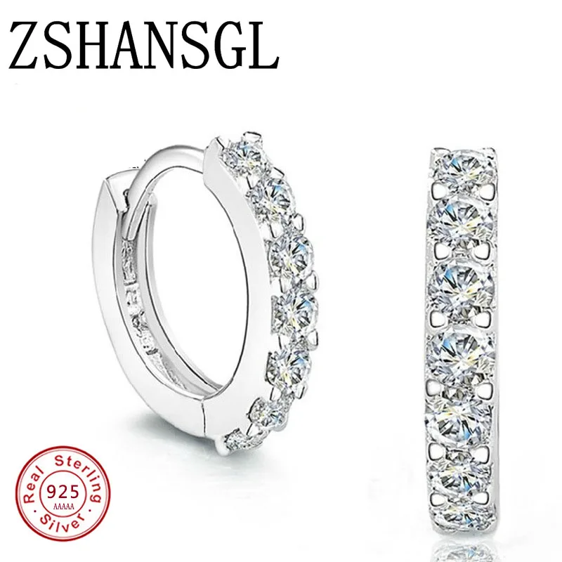 

Solid 925 Sterling Silver Stud Earrings Women CZ small Earrings Top Jewelry Gifts to Women High Quality Jewelry Wholesale