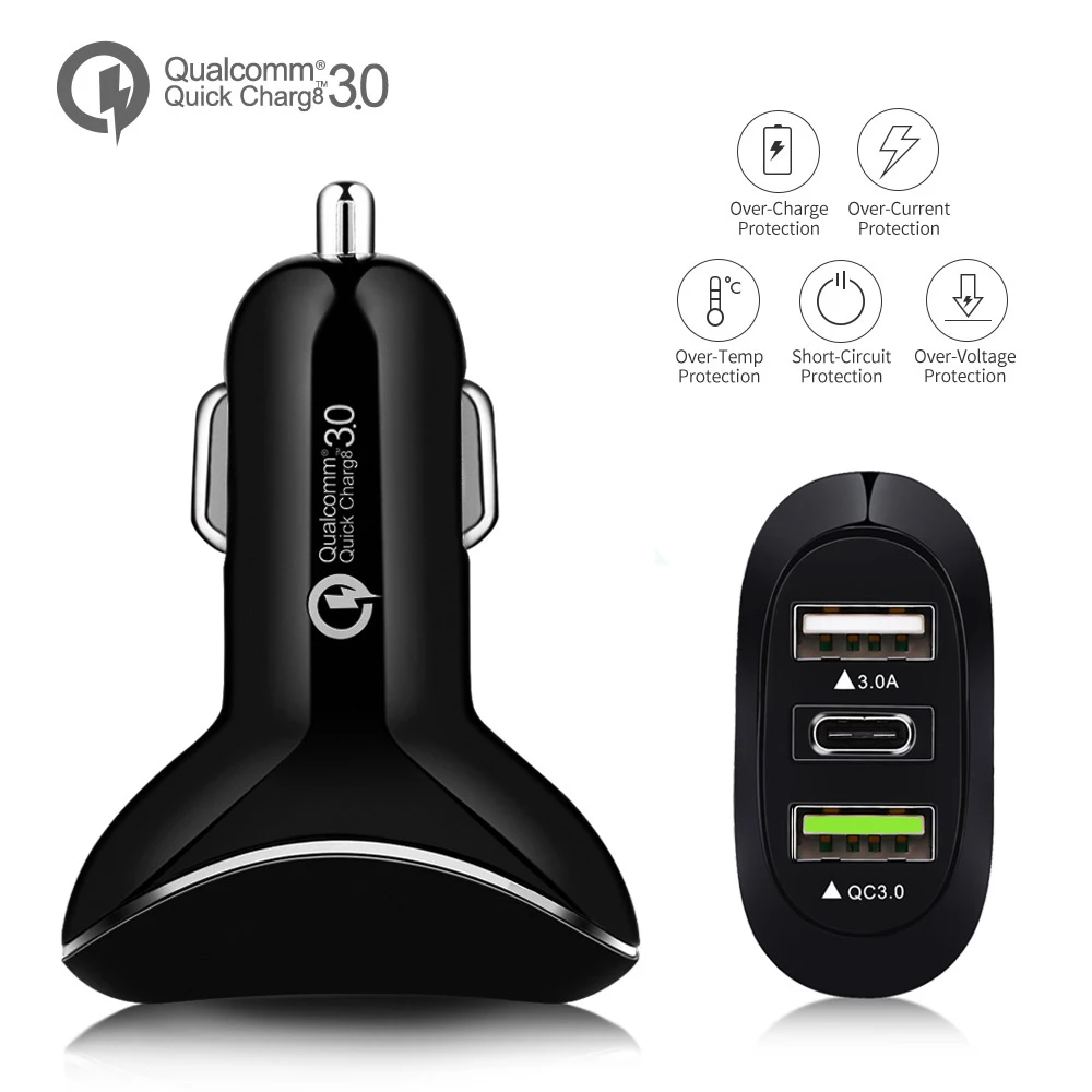 ANLUD Quick Charge 3,0 Автомобильное зарядное устройство fm-передатчик Bluetooth автомобильный комплект TYPE-C 3.0A 18 Вт Автомобильные аксессуары для Xiao huawei мобильный телефон