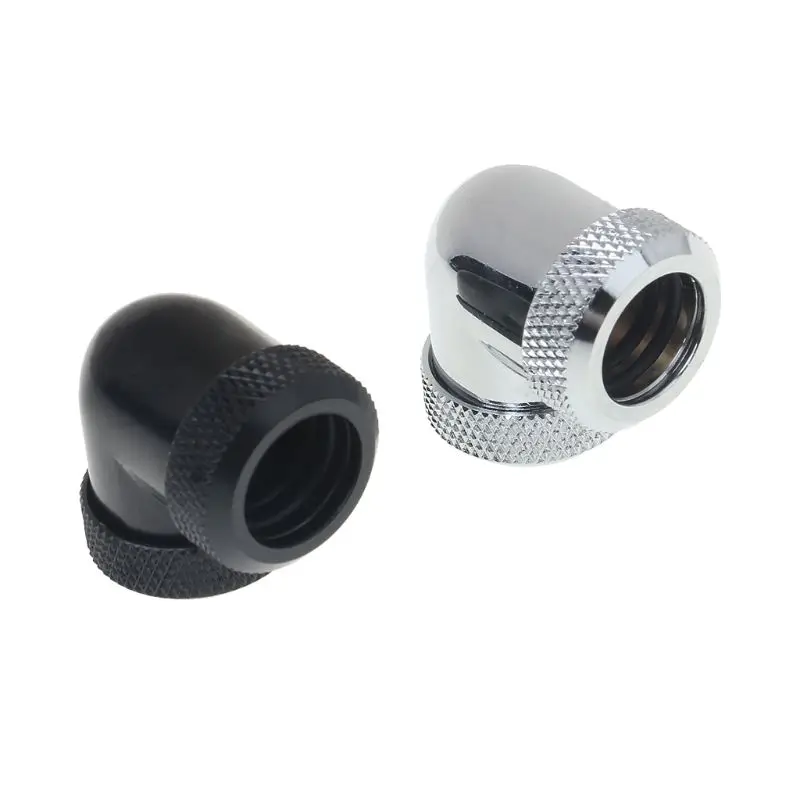 Water Cooling G1/4 Thread 90 Degree Elbow Adapter Tube Connector 14mm Rigid Hard Tube Connector Water Block Fittings