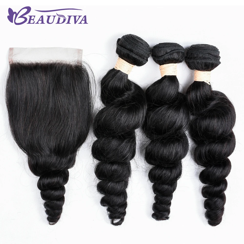 Beaudiva Pre Colored Non Remy Hair bundles with Closure ...