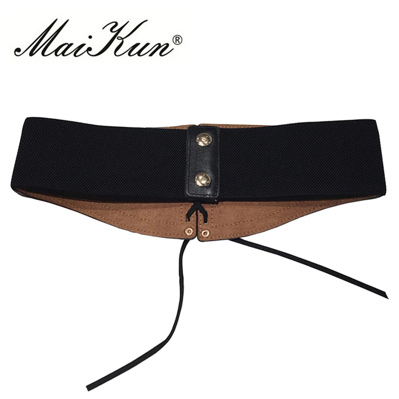 European Style Elastic Belts for Women Belts High Quality Leather Casual Dresses Belt Self-Tie Design Corset Cummerbunds