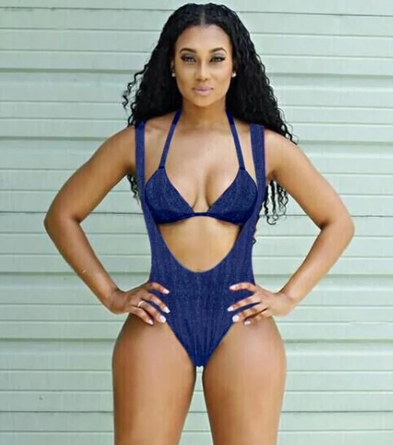 

2017 High Cut Thong Monokini Swimsuits Trikinis For Women Swim Wear Sexy Printing One-pieces Bathing Suits Thongs Swimsuits