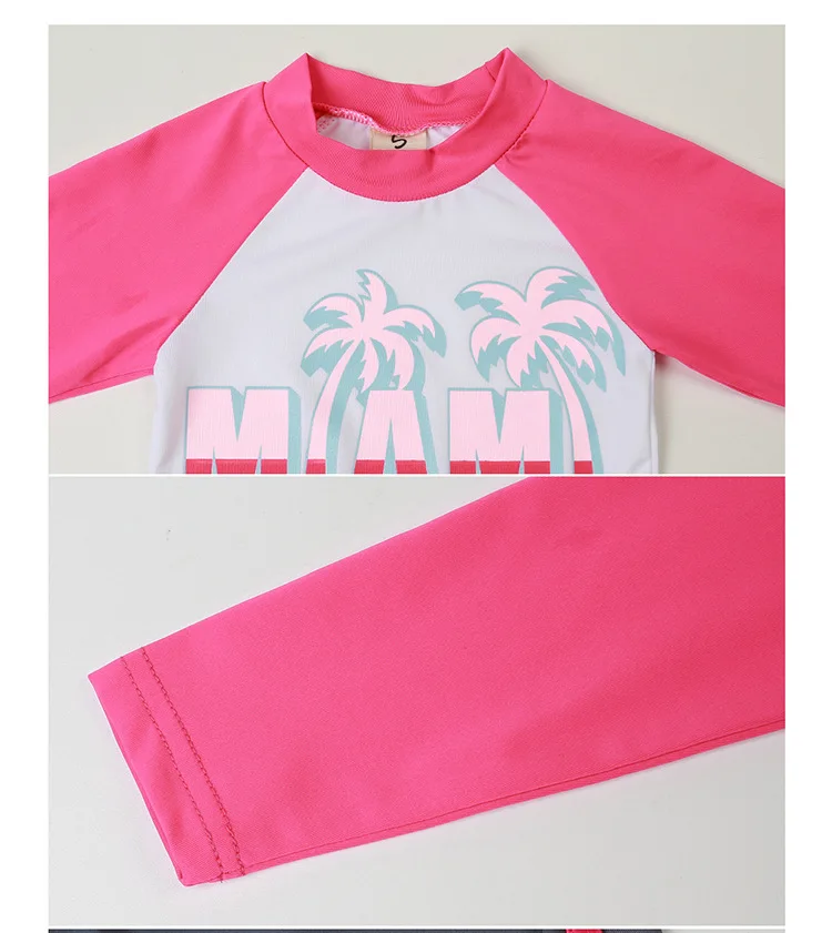 Xaber Kin/детский купальник с длинным рукавом для девочек, купальник из двух предметов, розовые купальники для девочек, пляжные купальные костюмы для девочек, G19-K24