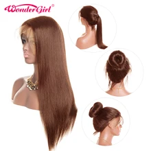 13x6 человеческие волосы на кружеве парики для черных женщин чудо-девушка 13x4 предварительно сорвал Remy перуанские прямые волосы парик