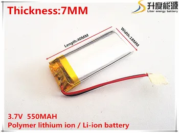 

li-po 3.7V 550mAh 701840 Lithium Polymer Li-Po li ion Rechargeable Battery cells For Mp3 MP4 MP5 GPS