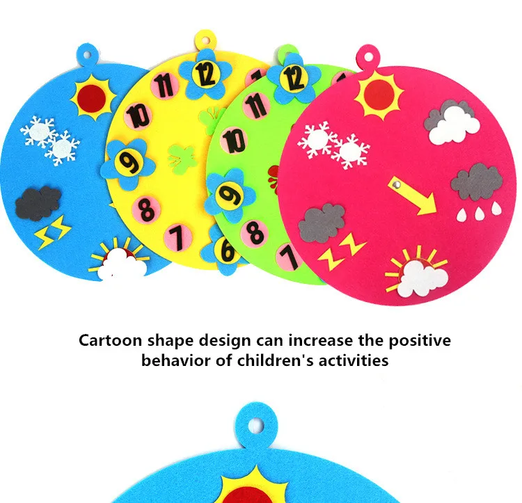Развивающие Игрушки для раннего обучения, часы, время, погода, метеостанция, нетканый войлок, детские игрушки, подарок
