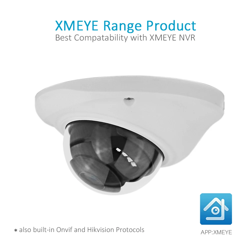 ENSTER 3MP 5MP Антивандальная купольная аудио PoE ip-камера XMEYE H.264 H.265 Onvif Обнаружение движения электронная почта сигнализация движения с фото