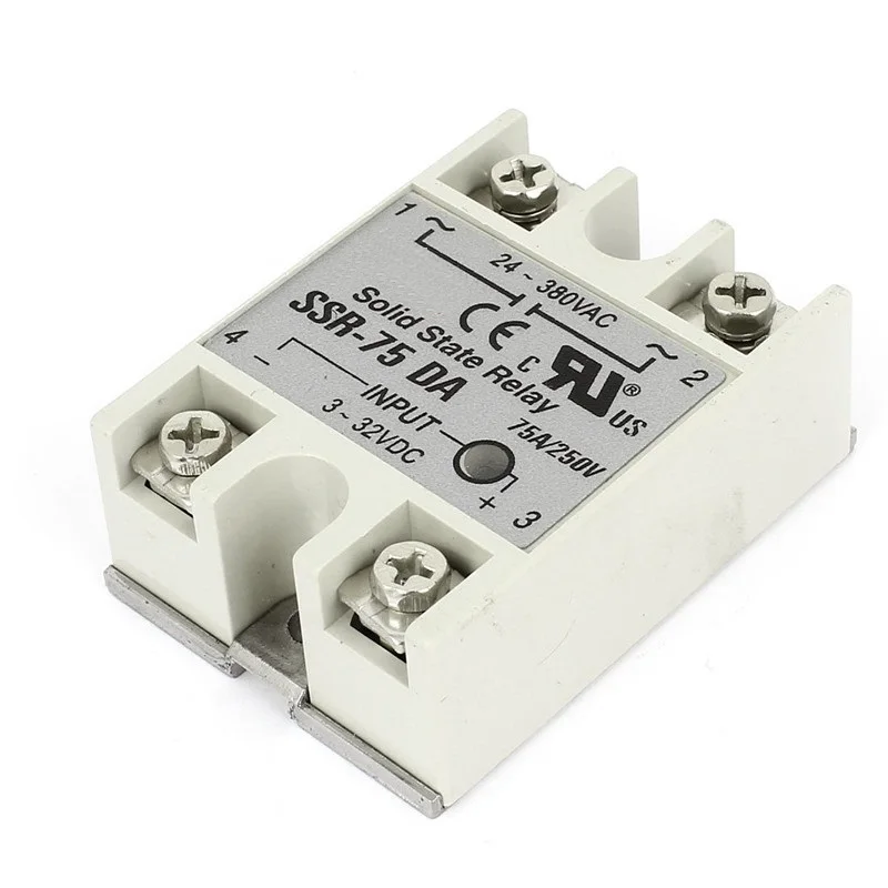 

1PCS 24V-380V 75A 250V SSR-75 DA Solid State Relay Module 3-32V DC To AC