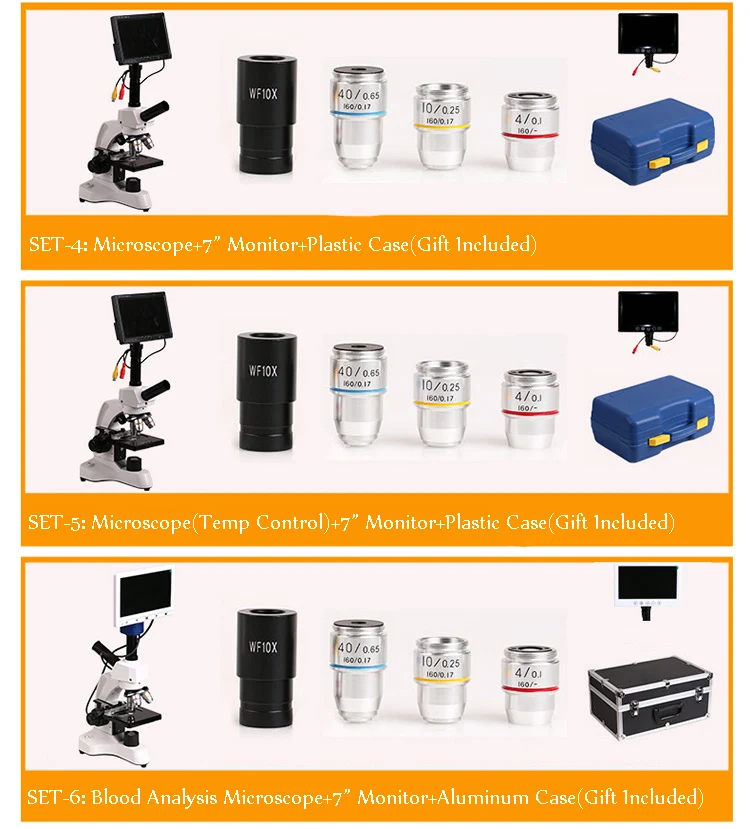 Professional Biological Microscope 400X with 3 Inches LCD Screen For Blood Detection Mites Aquaculture Instrument-18
