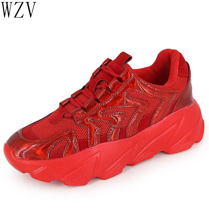 

New Women Sneakers Breathable Lace-Up Wedges Platform Casual Shoes Vulcanized Shoes Women Vacation Hiking Shoes Size 35-40 E708