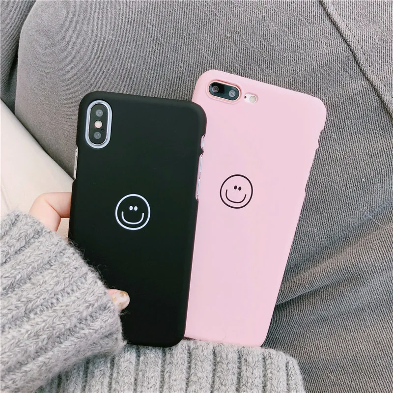 Cute cartoon smile Couple Phone case For iphone X 10 7 7puls Slim Matte Hard back cover 6 6s 6plus Capa Coque Fundas | Мобильные