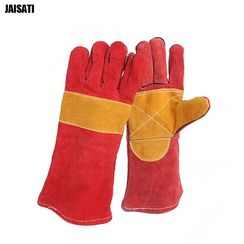 

Barbecue gloves fireproof leather outdoor heat-resistant high temperature anti-scalding gloves