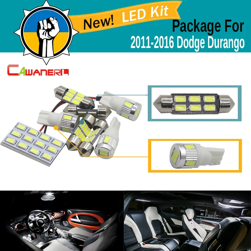 

Cawanerl 9 x Car 5630 SMD Interior LED Bulb LED Kit White For Dodge Durango 2011-2016 Auto Dome Map License Plate Courtesy Light