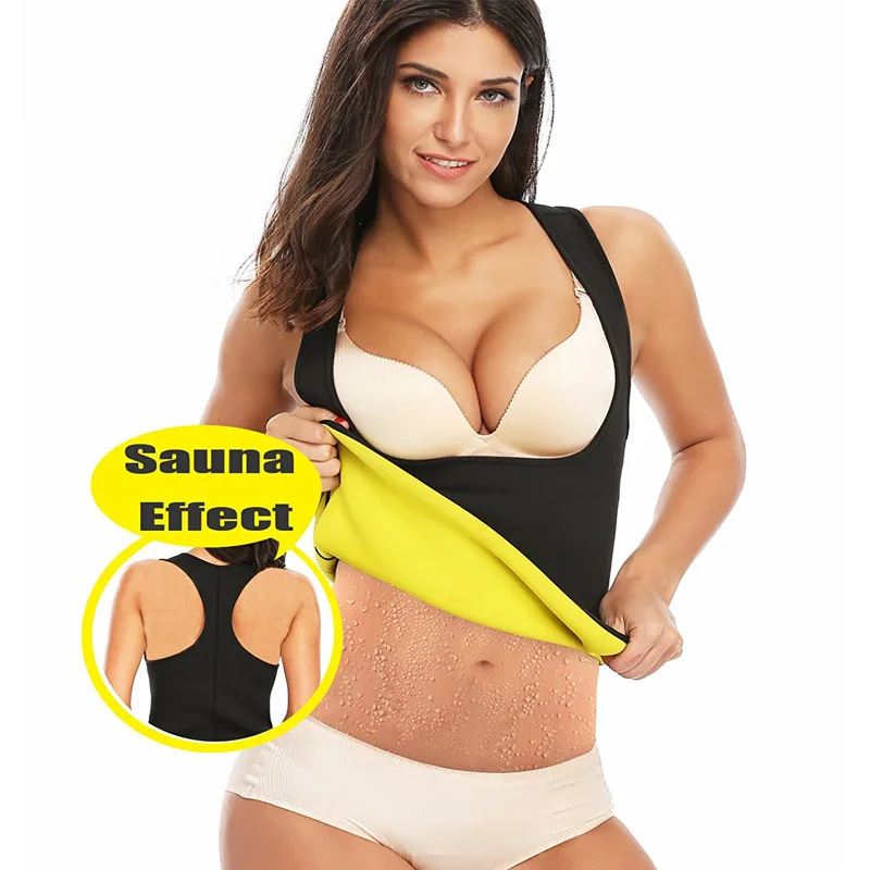 NINGMI New Vest Waist Trainer Body Shaper Slimming Sweating Sauna Tank Top Women's Neoprene Latex Shapewear Fitness Suit Corset Body