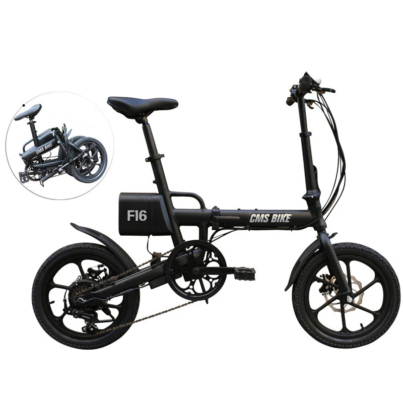 Top 36V 7.8AH 250W 16 Inches Folding Electric Bicycle 20km/h 65KM Mileage Intelligent Variable Speed System With An Extra Battery 3