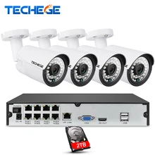 8CH 1080P 48V POE NVR kit 4pcs 2MP 3000TVL PoE IP Camera P2P Cloud CCTV System IR Outdoor Night Vision Video Surveillance Kit
