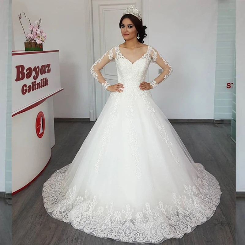 Vestido de noiva Лидер продаж одежда с длинным рукавом кружево Русалка свадебное платье 2019 г. пикантные чистая Иллюзия полупрозрачный Vestidos novia