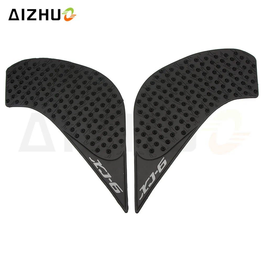 Motorcycle Oil Fuel Gas Tank Stickers Anti-slip Rubber Black Pad Protector with XJ-6 LOGO for YAMAHA XJ6 XJ-6 2010 2011 - 2016