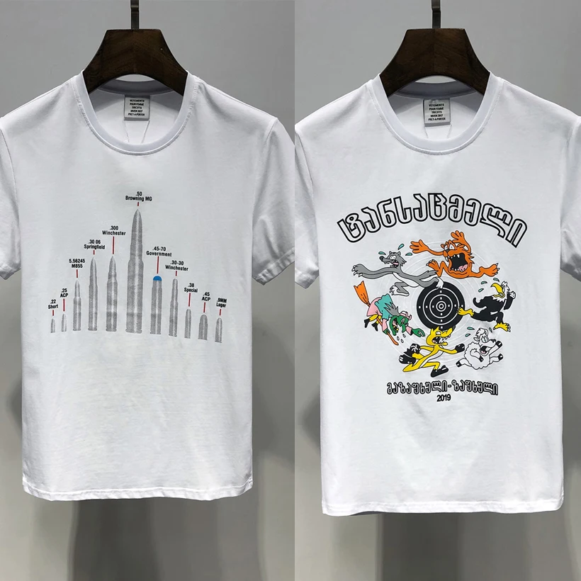 

Vetement T Shirt High Streetwear Good Quality Men Women Summer Tops Tees Kanye Fashion Vetements T-shirt Real Tag Photo