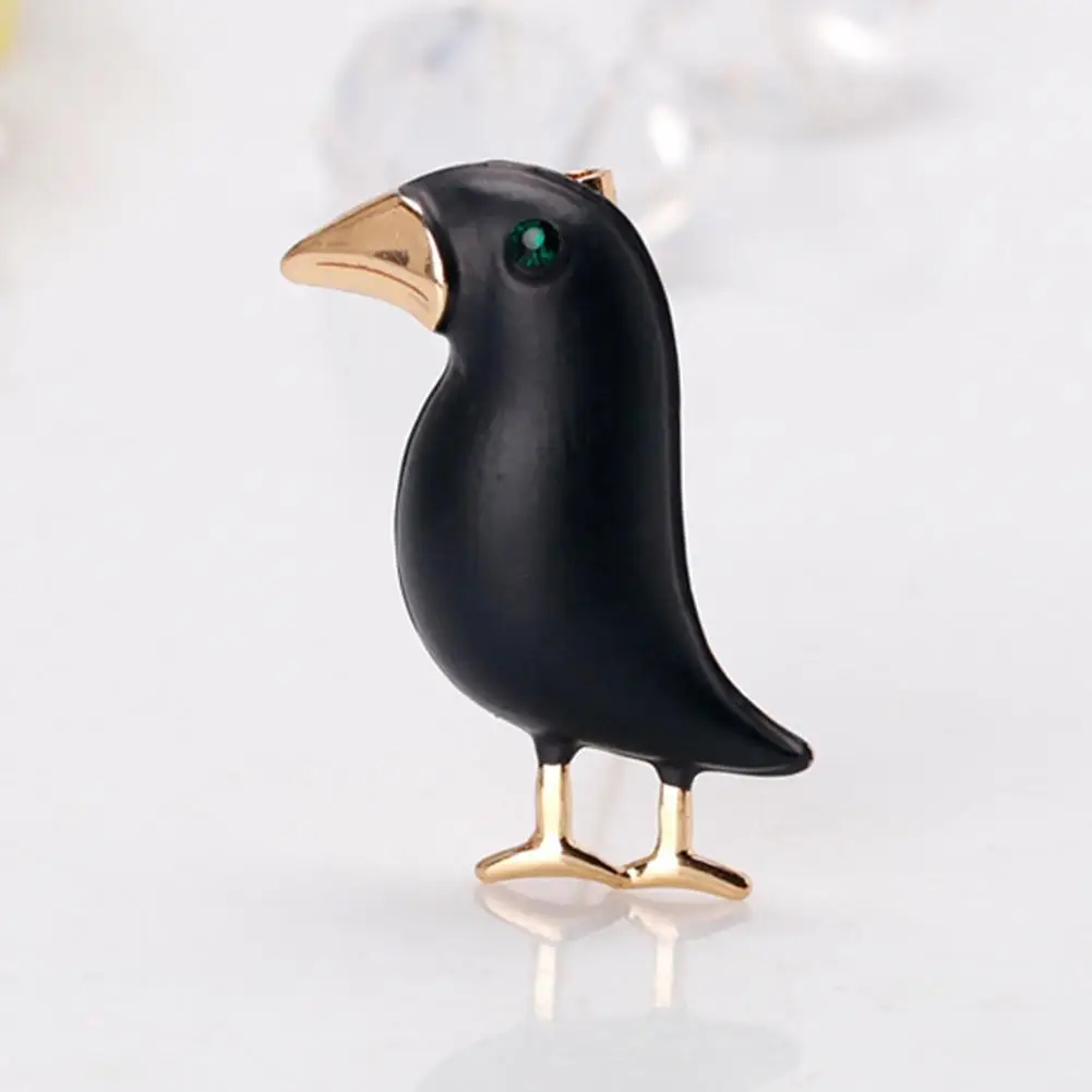 

Creative chic Crow Enamel Rhinestone Brooch Pin Women Clothing Collar Bag Jewelry