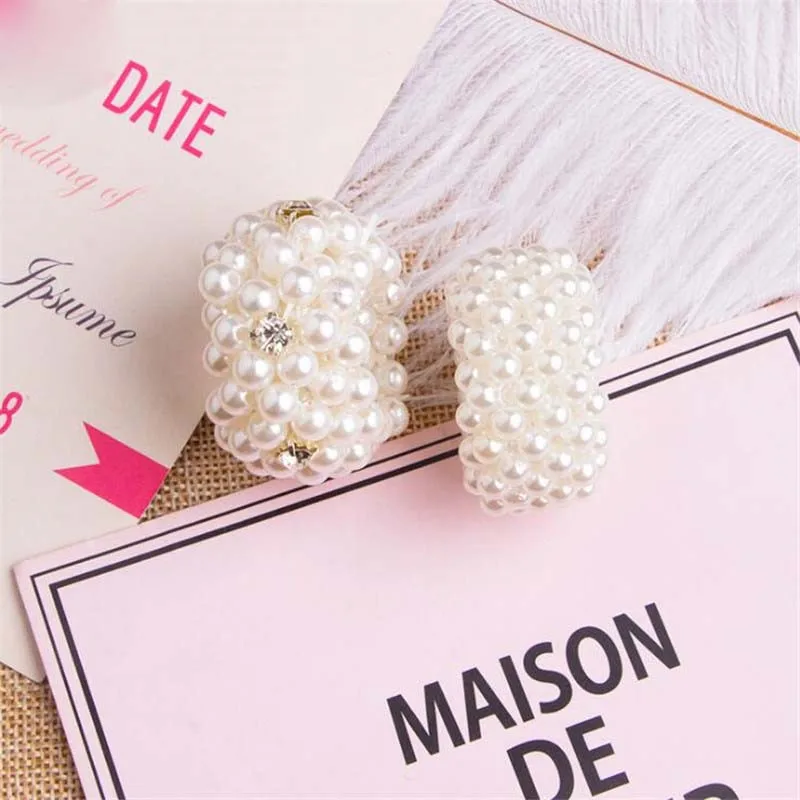 Pearls Beads Hair Ties Elastic Hair Bands For women Hair Rope Scrunchies Ponytail Holders Rubber Hair Accessories