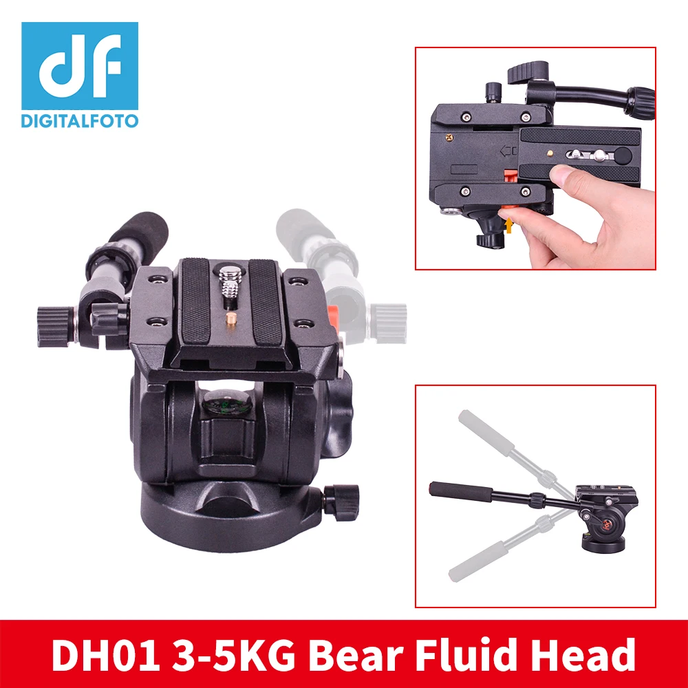 DH01 Professional video tripod head Panoramic Hydraulic monopod Fluid head +Quick Release Plate for Canon Nikon Sony Camera DH01 Professional video tripod head Panoramic Hydraulic monopod Fluid head +Quick Release Plate for Canon Nikon Sony Camera