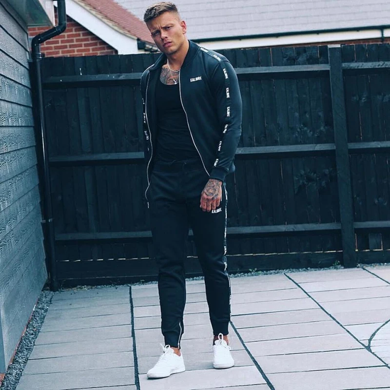 Men Set Casual Sportswear Suit-3