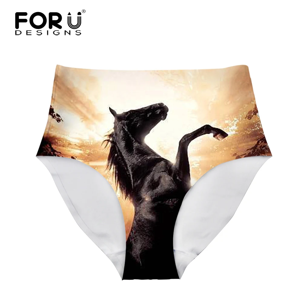 FORUDESIGNS женские трусики с 3D принтом Crazy Horse брифы ультратонкие Трусики танга
