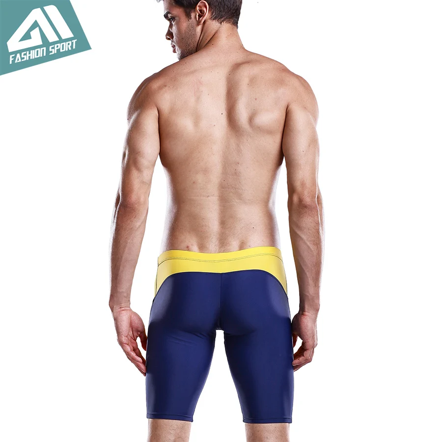 DESMIIT Men's Middle Swimming Shorts Summer Surfing Beach Shorts Fitness Swim Shorts Leisure Men Sport Swimwear DT12