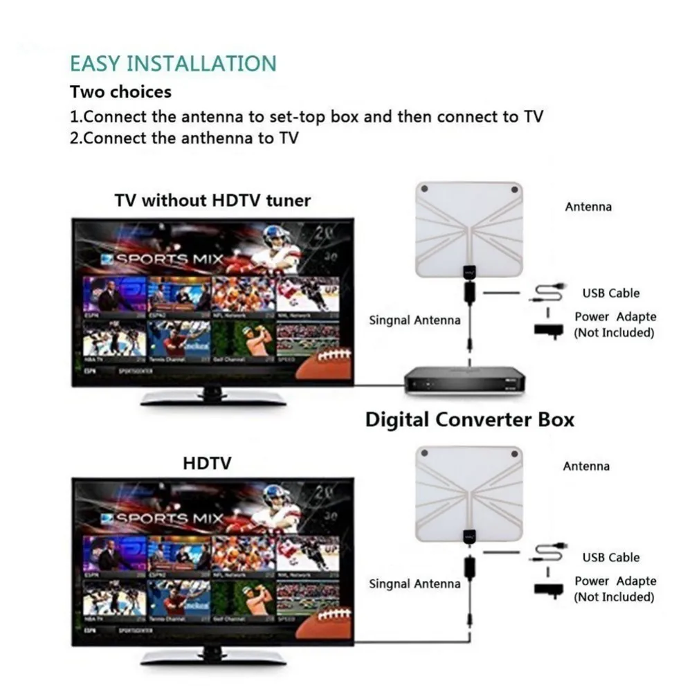 Цифровая HDTV антенна усилитель сигнала Freeview ТВ антенна с USB питанием и ледяным адаптером питания 20дБ для ТВ Fox антенна tv Fox