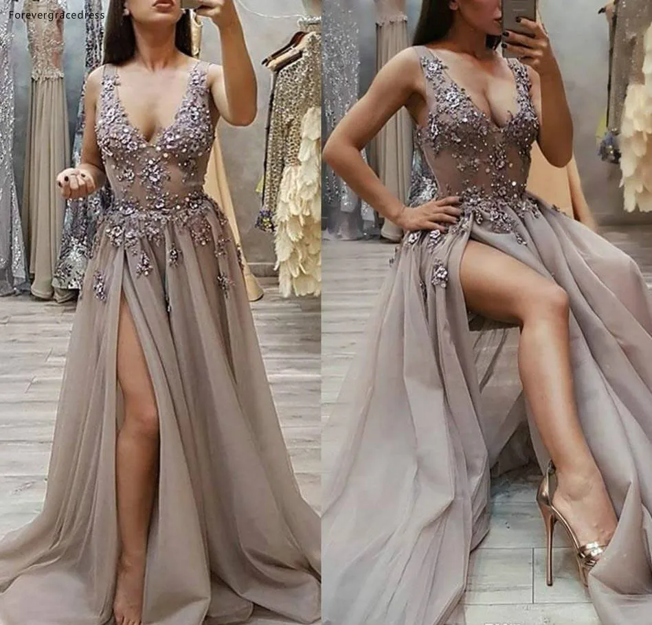 dark gray prom dress