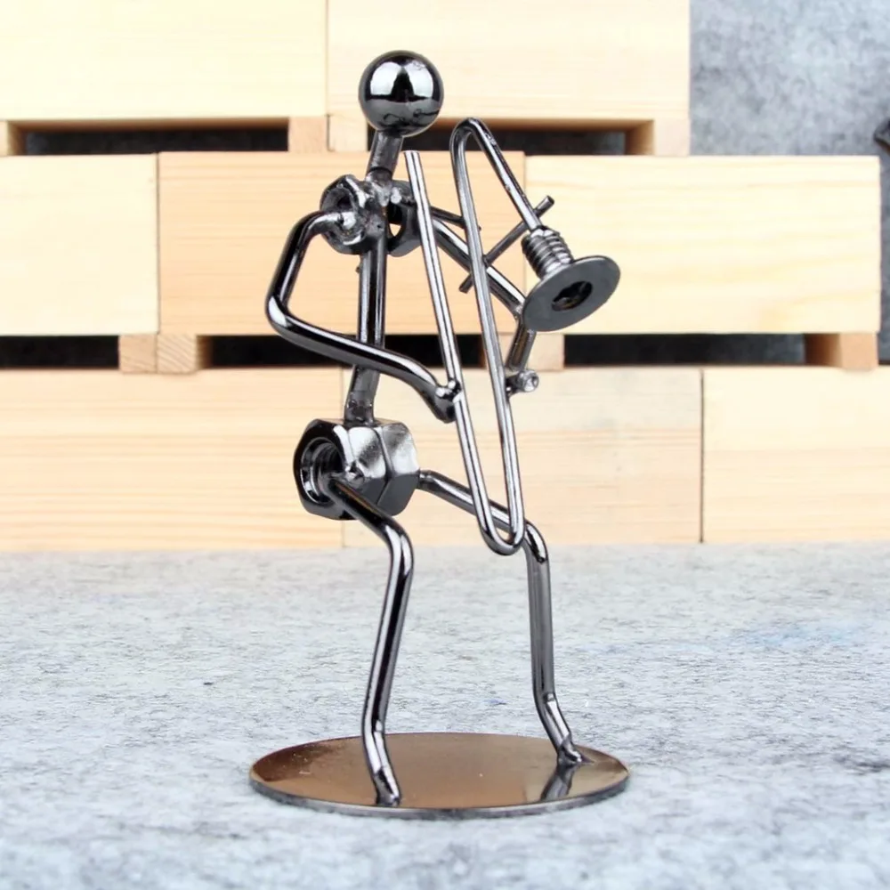 

ERMAKOVA Metal Crafts Orchestral Music Band Retro Vintage Musical Instrument Model Statue Antique Gift Home Office Decoration