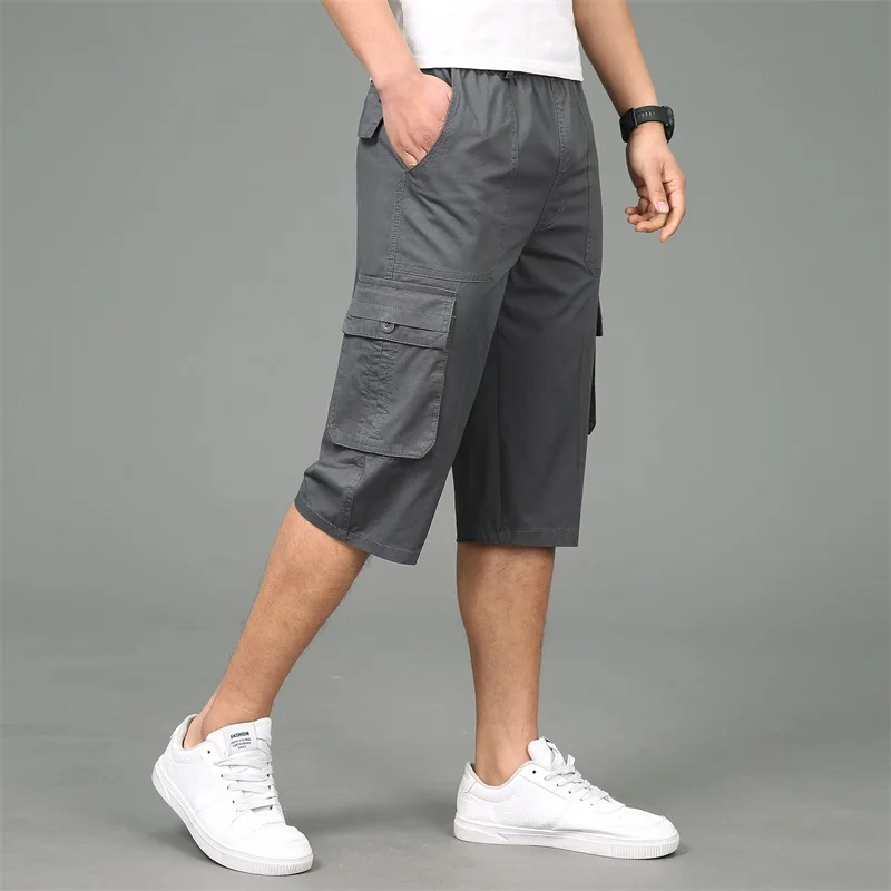 

Pants Men 2019 Summer Mens Casual Jogger Straight Cotton Male Breathable Calf-length Short Big and Tall 6XL Oversize Camo Cargo