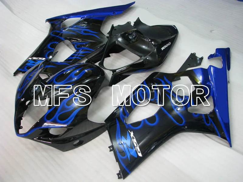 

For Suzuki GSXR 1000 K3 2003 2004 Injection ABS Fairing Kits GSXR1000 K3 03 04 - Flame Blue - Black