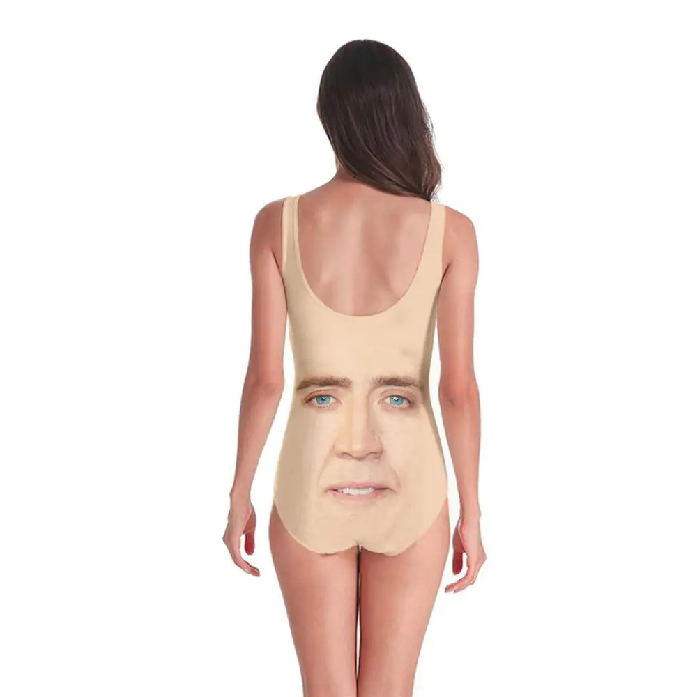 New Sleeveless Swim Suit Sexy 3D Beach Style Suit Printed Girl Swimsuit One Piece Swimwear women Cosplay Nicolas Cage Funny-1 New Sleeveless Swim Suit Sexy 3D Beach Style Suit Printed Girl Swimsuit One Piece Swimwear women Cosplay Nicolas Cage Funny-1