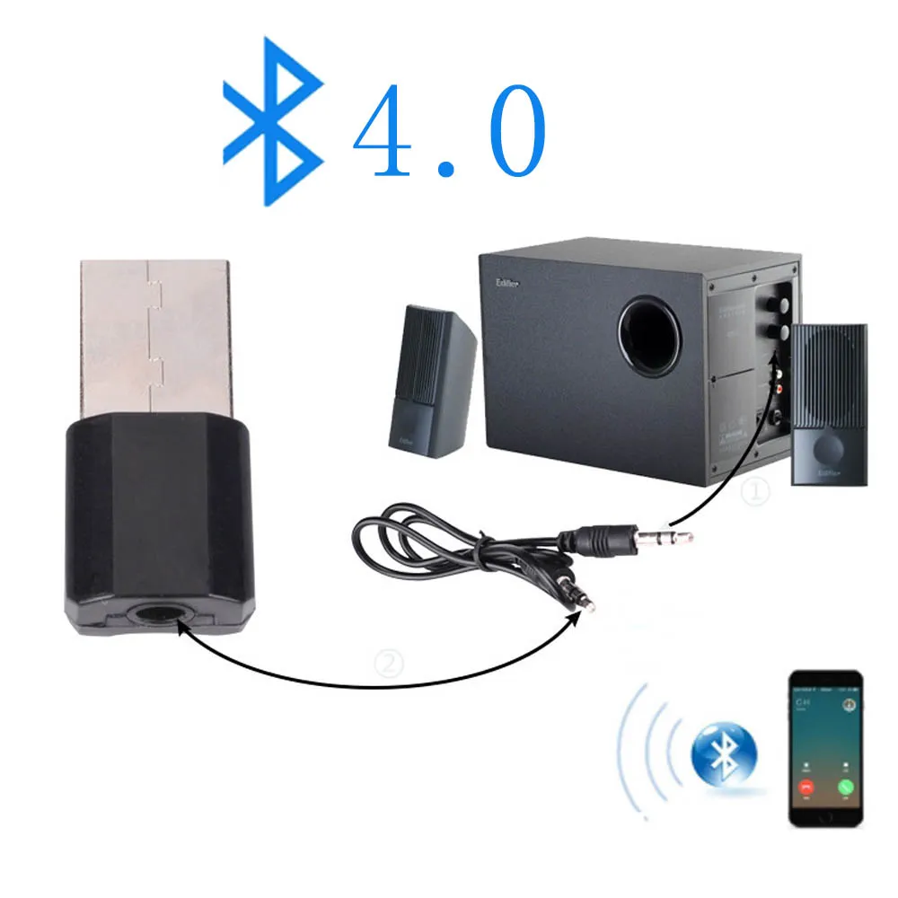 

Handsfree 3.5mm AUX Audio Bluetooth 4.0 Receiver Car Kit Stereo Music Wireless Adapter Transmitter Receiver Adapter Stereo Music