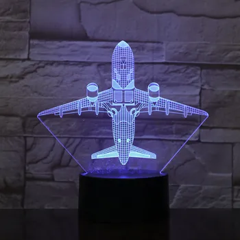

Aircraft Warplane Model Creative 3D Night Light Touch Jet Plane Desk Lamp LED Illusion Lamp Bedside Lamp Cool Toy
