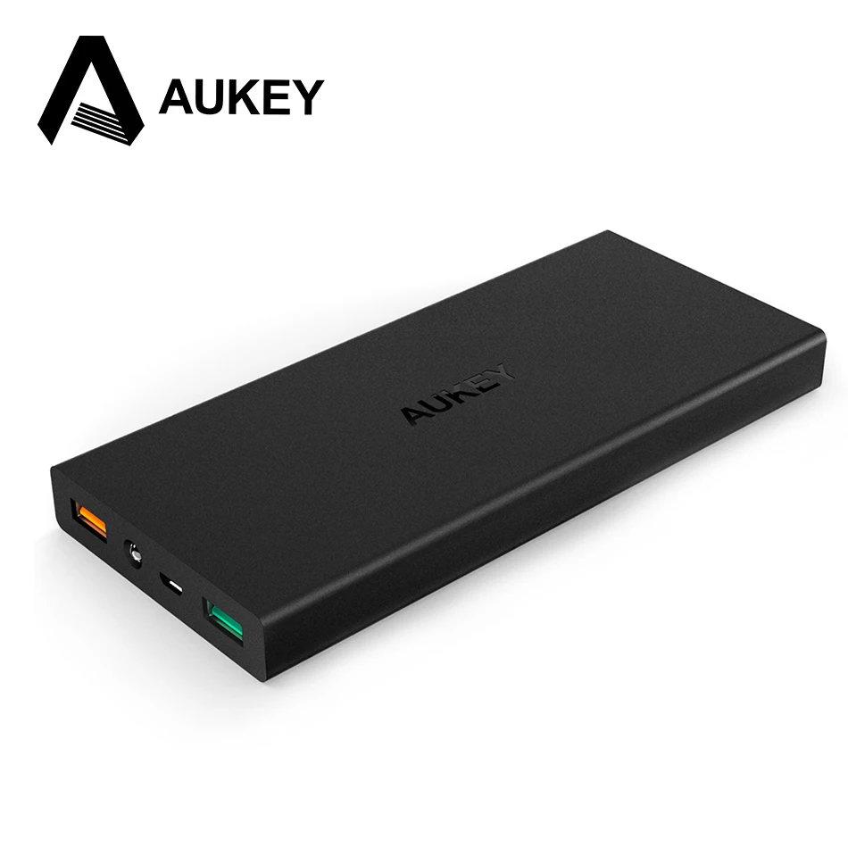 AUKEY 16000 мАч Quick Charge 2 0 Мощность Bank Dual USB внешний Батарея мобильного телефона