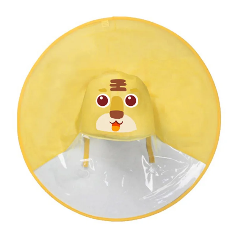 

Kids Rain Hat Cartoon Duck Children Raincoat Umbrella UFO Shape Cape Funny Hot 2019 Protecting the children from Rain #0528