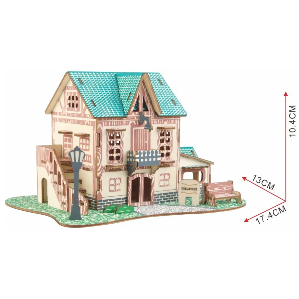 

Wooden model3D wooden three-dimensional puzzle laser processing kit model DIY handmade toy material architecture toy toy model