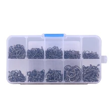 200-600Pcs/Lots Durable Fishing Hook Jig Hooks with Hole Fly Fishing Tackle Box 3# -12# 10 Sizes Carbon Steel Fishing Hook