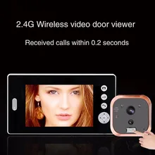 7 дюймов 2,4 ГГц Беспроводной Обнаружение движения видео дверной звонок дверной глазок
