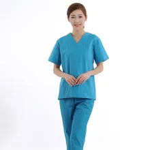 Женский костюм медика наборы медсестры Больничная форма стоматологическая клиника салон красоты медицинская Униформа с короткими рукавами Спецодежда Slim Fit 2065