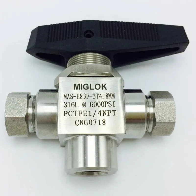 

Stainless Steel 316L 1/4" Female NPT 6000 PSI CNG 3(Three) way ball valve For CNG Dispenser
