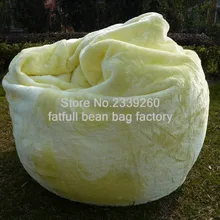 Большой лимон из искусственного меха длинный мех Beanbag крышка плюшевый Bean мешок стул 116 см(D)-самостоятельная Заводская работа-крышка только без наполнителя