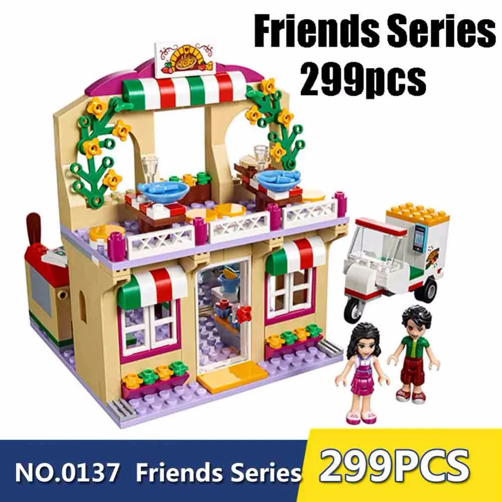 

Compatible with Legoe Friends 41311 model 01011 299pcs building blocks Restaurant Series Pizza Bricks figure toys for children
