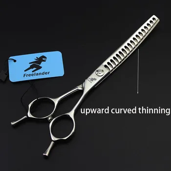 

6.5inch Professional Upward Curved Dog Hair Clipper Thinning Scissors Pet Shear Pet Grooming Tool for Dog Shark Dense Teeth