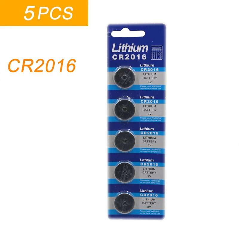 

5PCS/lot 1 card CR2016 3V Lithium li-liom Battery DL2016 ECR2016 LM2016 BR2016 CR 2016 Button cell Coin Batteries watch toys