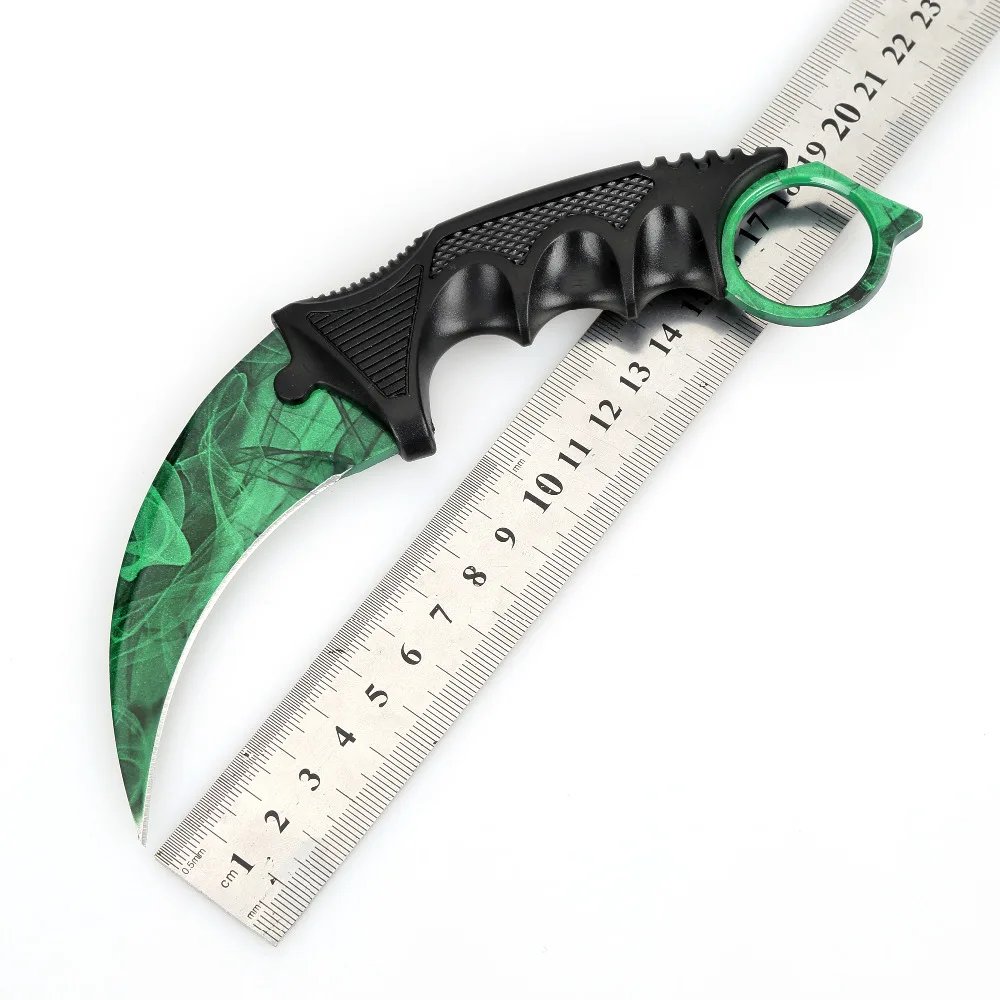 Swayboo الحقيقي CSGO كاونتر سترايك Karambit سكين شفرة مثبتة تقاليد التكتيكية الصيد قوس قزح بقاء غمد النمر الأسنان السكاكين